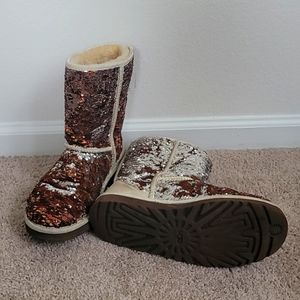 UGG Boots Brown/Silver Sparkle